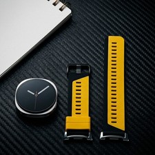 Bracelet de montre en silicone souple pour Samsung Watch 8/9 Classic 44 mm jaune et gris