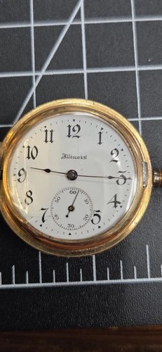 ⏱️ Illinois 11 Jewel Side Winder Pocket Watch Working Vintage Antique ⏱️