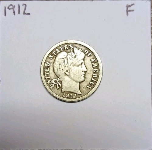 1912 (P) Barber Dime Fine 90% Silver Philadelphia Mint