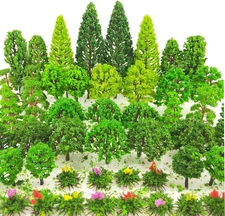 60 Pieces Model Trees 1.36-6 inch Mixed Model Tree Train Scenery Architecture Tr
