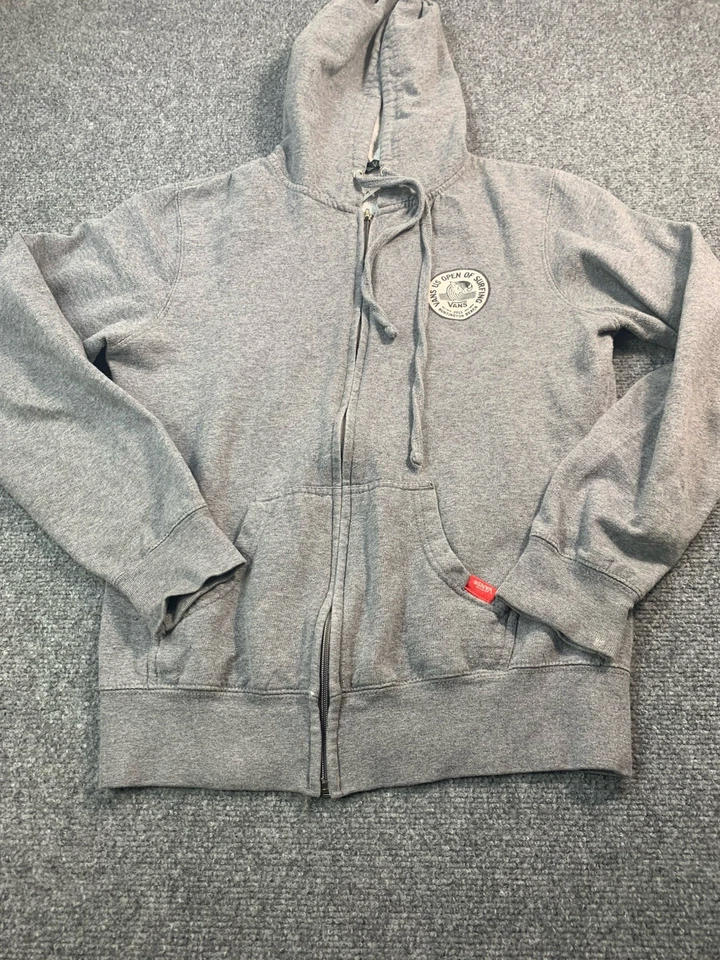 Vans Suéter Mujer Grande Gris Manga Larga Cremallera Completa Sudadera con Capucha Foto 2 de 4