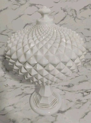 WESTMORELAND 14'' SAWTOOTH COVERED COMPOTE Candy Dish Hobnail Style Rare