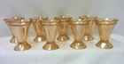 LOT SET OF 8 VINTAGE PEACH LUSTER PARFAIT GLASSES JEANETTE MID CENTURY
