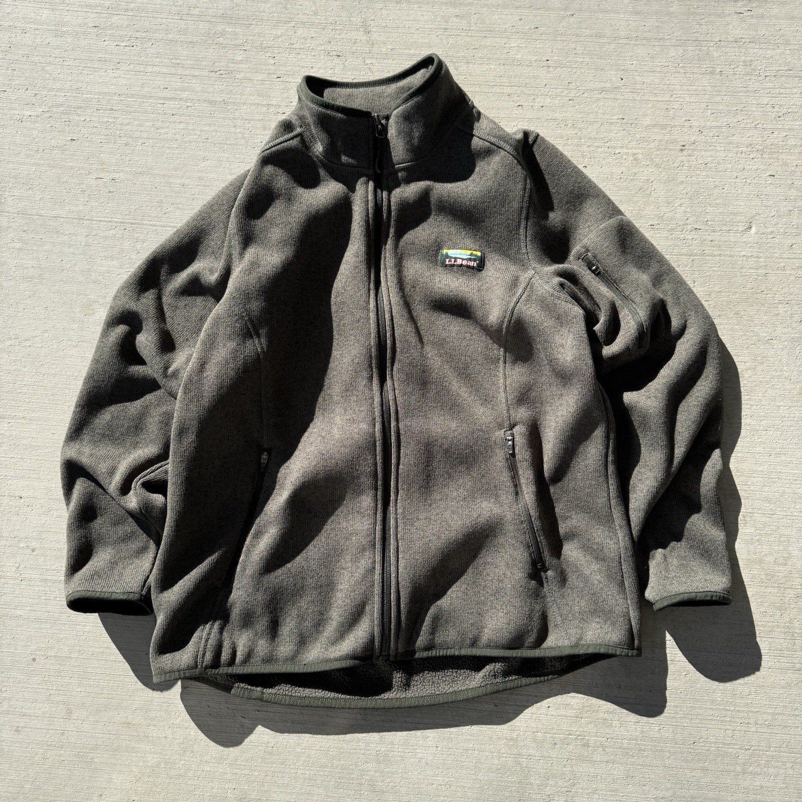 L.L. Bean Woman’s Green  fleece Zip Up Size large hiking/outdoors