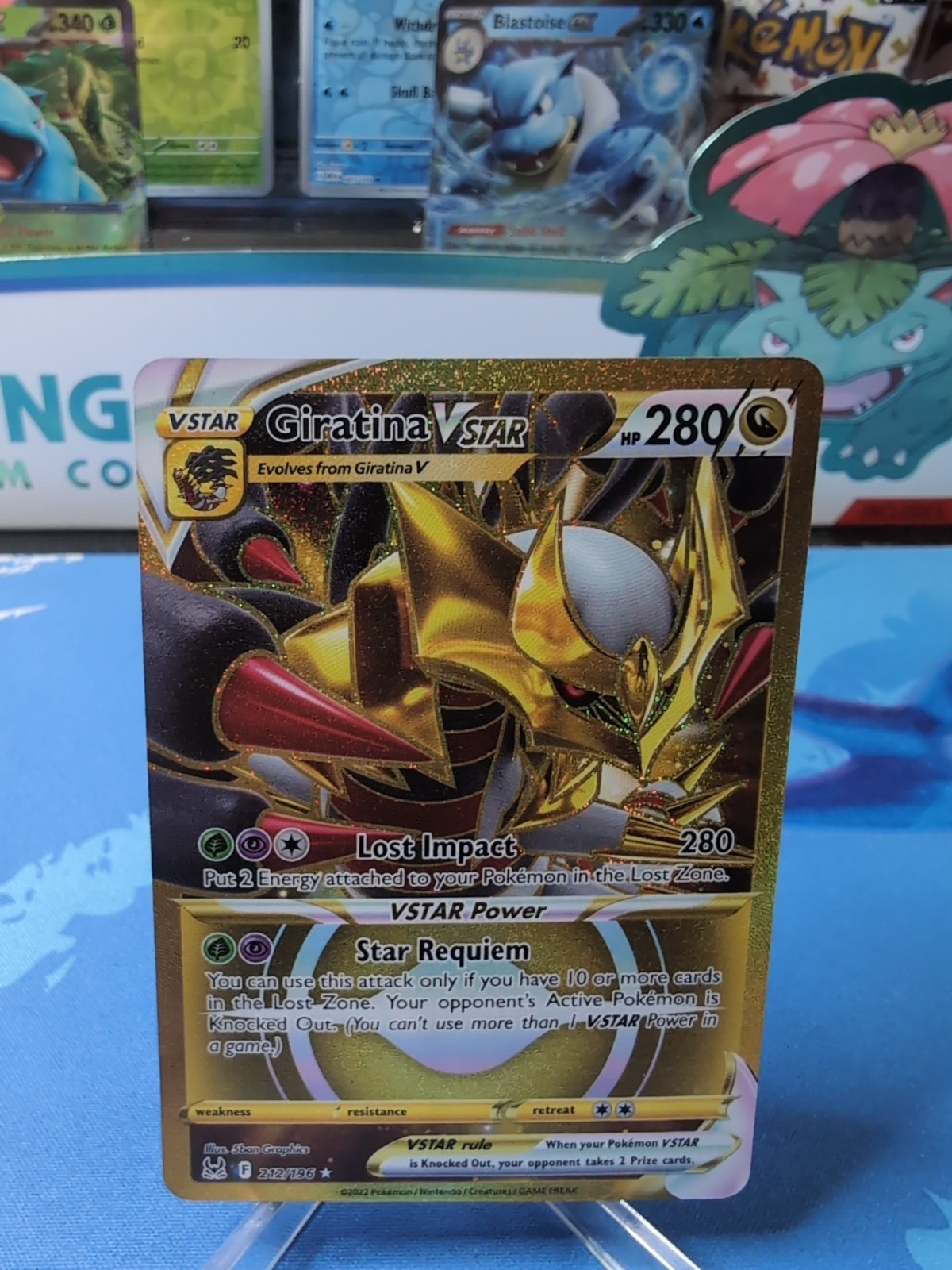 Giratina VSTAR 212/196 Pokemon TCG Lost Origin Gold Secret Rare  NM