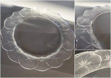 PIATTO CRISTALLO "Honfleur" GERANIUM LEAF Lalique  FRANCE CLEAR CRYSTAL ø27,5cm