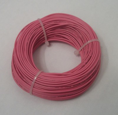 22 AWG tinned copper stranded hook up wire, 100 feet Pink UL1007
