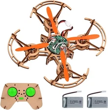 Diy Mini Wooden Drone RC Quadcopter Building Kits for Kids or light brown 