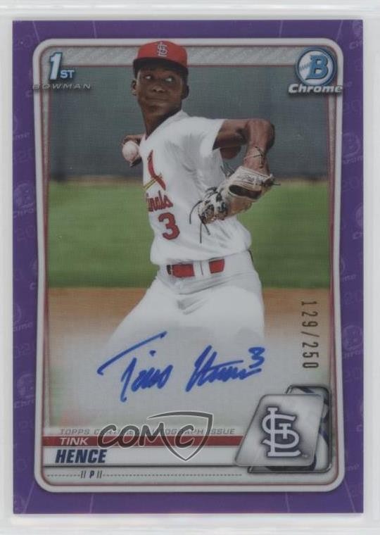 2020 Bowman Draft Chrome Picks Purple Refractor /250 Tink Hence #CDA-MH Auto 4n0