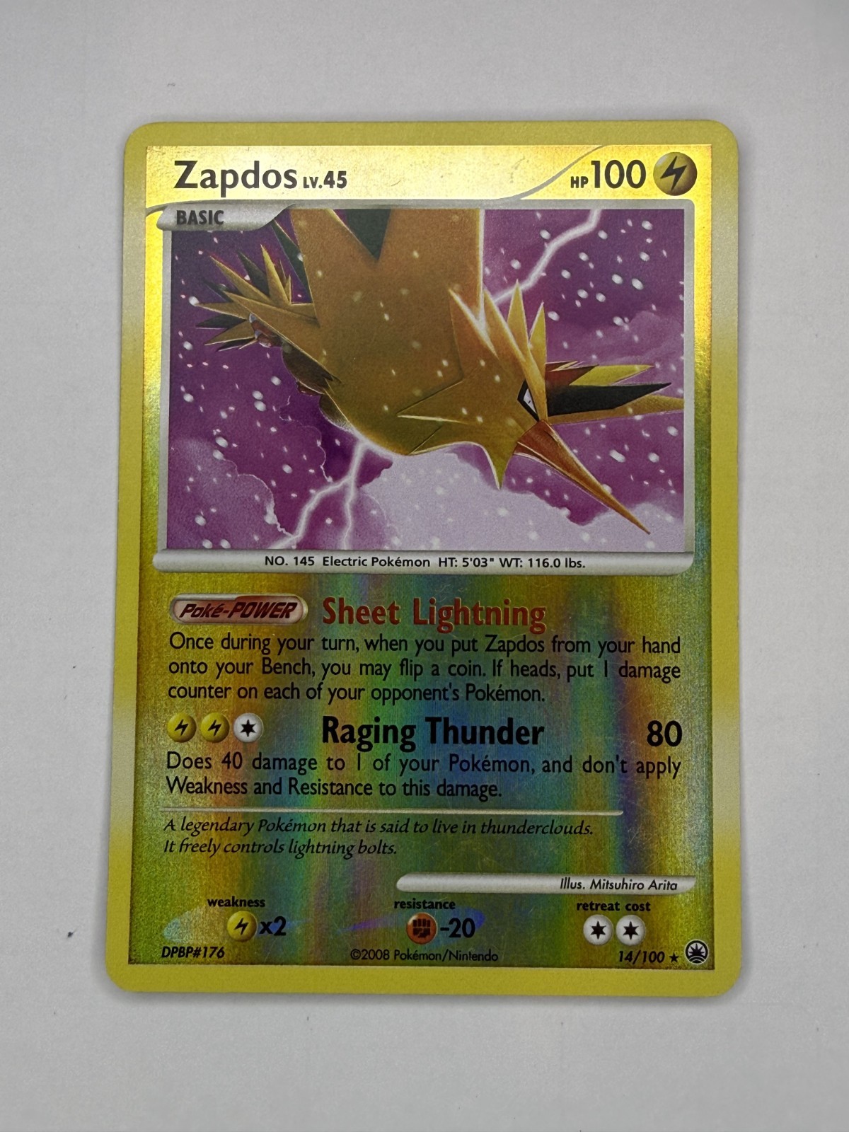 Zapdos 14/100 Majestic Dawn Reverse Holo