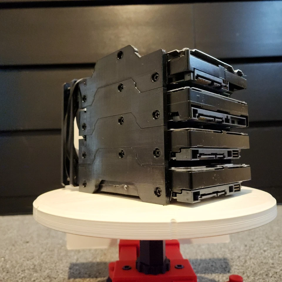 3.5 HDD Hard Drive Rack / Holder, Stand, Enclosure | Stackable + Fan Mount - Image 4 of 4