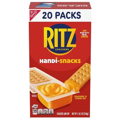 Handi-Snacks RITZ Crackers 'N Cheesy Dip Snack Packs, School Snacks, 20 Snack Pa