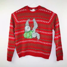 33 Degrees Men's XLT Ugly Christmas Sweater Gray Sloth Red Green NWT