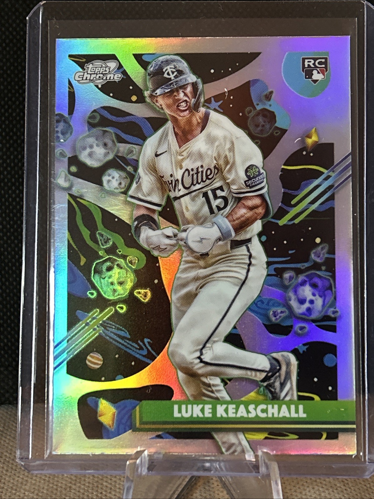2025 Topps Cosmic Chrome Luke Keaschall RC Refractor Rookie #153 Twins