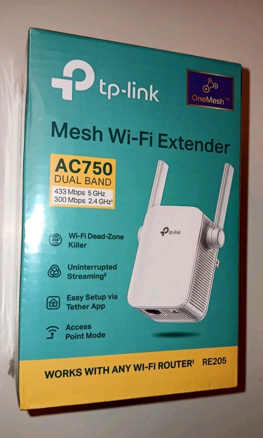 TP-Link RE205 AC750 Dual Band Wi-Fi Range Extender *NEW SEALED*
