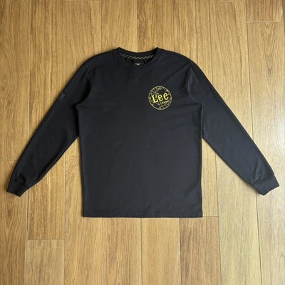 Suéter Top Lee Jeans Cuello Redondo Para Hombre Talla Pequeña Negro Informal Básico Parche Globo - Imagen 1 de 4