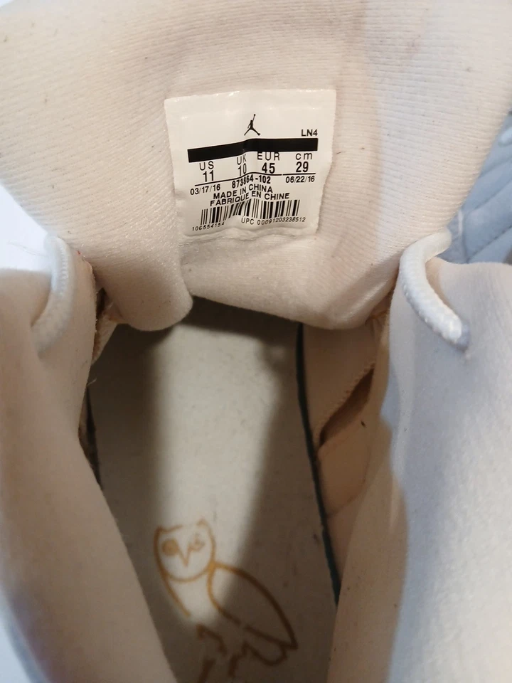 OVO x Air Jordan 12 Retro Blanco Talla 11 - 873864-102 Usado Foto 4 de 4