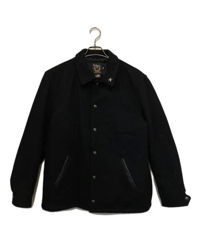 Giacca Coach Schott Melton Lana Nera Casual con Bottoni 2 Tasche Laterali