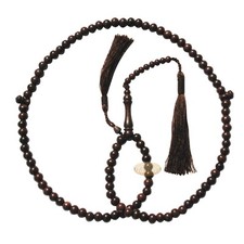 Tamarind Wood Tasbih - 8mm 99-Bead Prayer Beads with 2 Dark Brown Tassels
