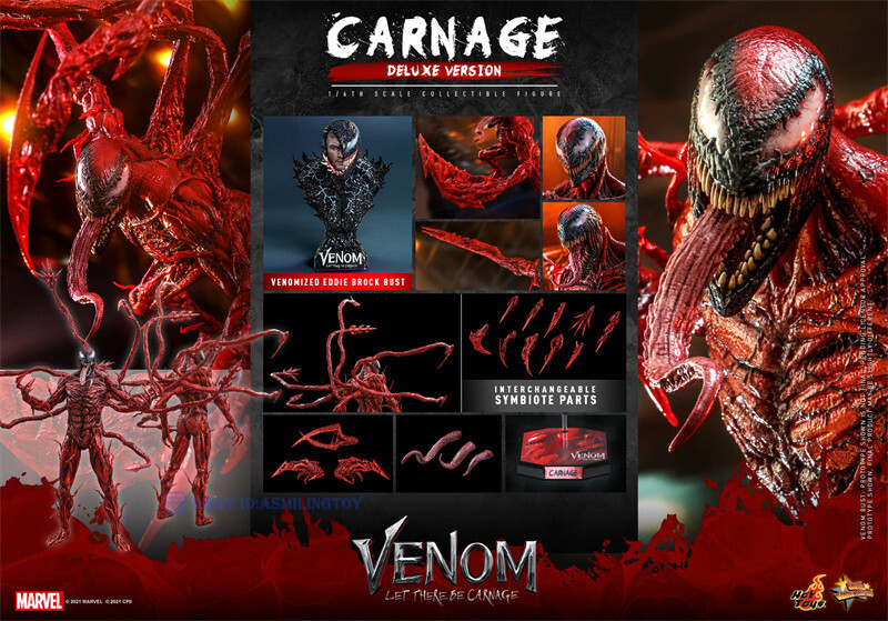 HOTTOYS HT MMS619 Carnage Venom 1/6 Action Figure DX Ver In Stock