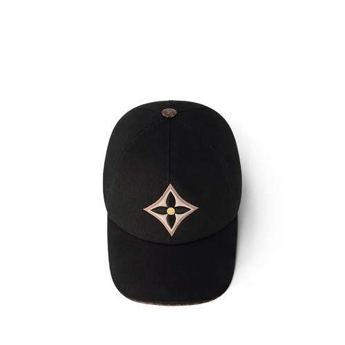 LOUIS VUITTON LV DAY CAP L M77807 BLACK/NOIR ADJUSTABLE MONOGRAM/LOGO ACCENT