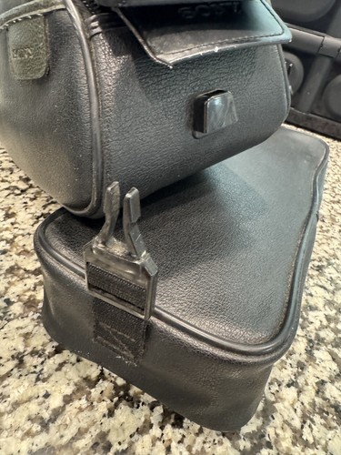 Vtg Sony HandyCam BAG Case Leather Hi-8 Video Camcorder Vision Black Camera Bag - Picture 10 of 23