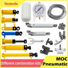 MOC Pneumatic Kits Technical Parts Cylinders Air Pump Push Rod Switch Piston Air