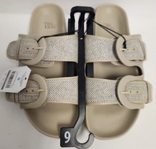 NWT Time And True Size 6 Comfort BEIGE Adjustable Sandal Slip Ons