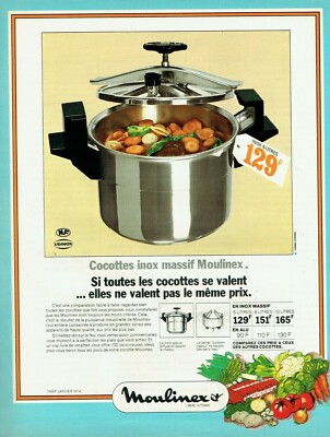  Werbung Advertising 0222 1974 Moulinex la cocotte minute edelstahl massiv