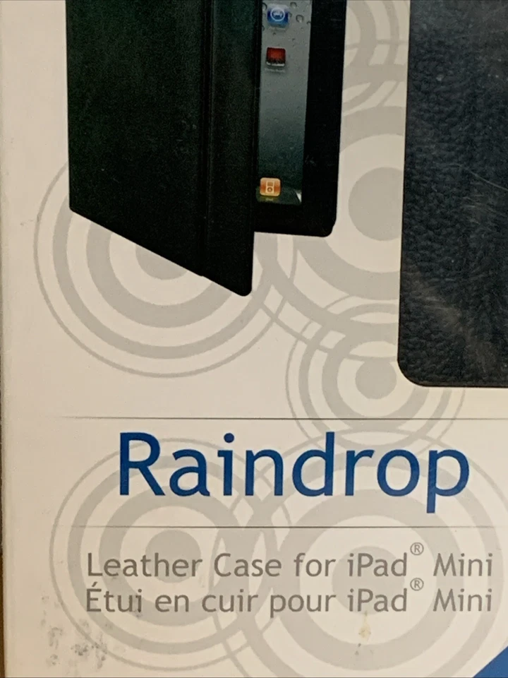 Funda de cuero negra Splash Raindrop para iPad Mini incluye pantalla de máscara Foto 2 de 4