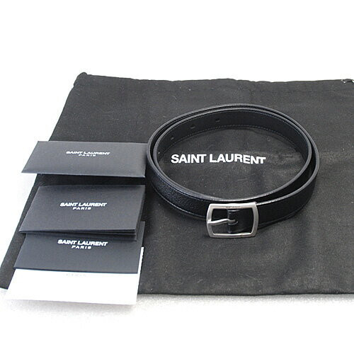 Yves Saint Laurent Square Buckle Black Leather Narrow belt Yves Saint Laurent Square Buckle Black Leather Narrow belt