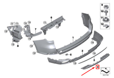 NEW BMW X5 F15, F85 REAR BUMPER INSERT 51127294756 7294756 14-17  