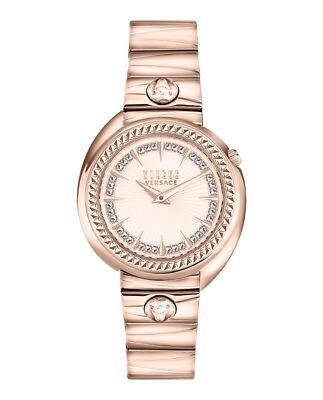 Versus Versace Womens Tortona Crystal Rose Gold 38mm Bracelet Fashion Watch