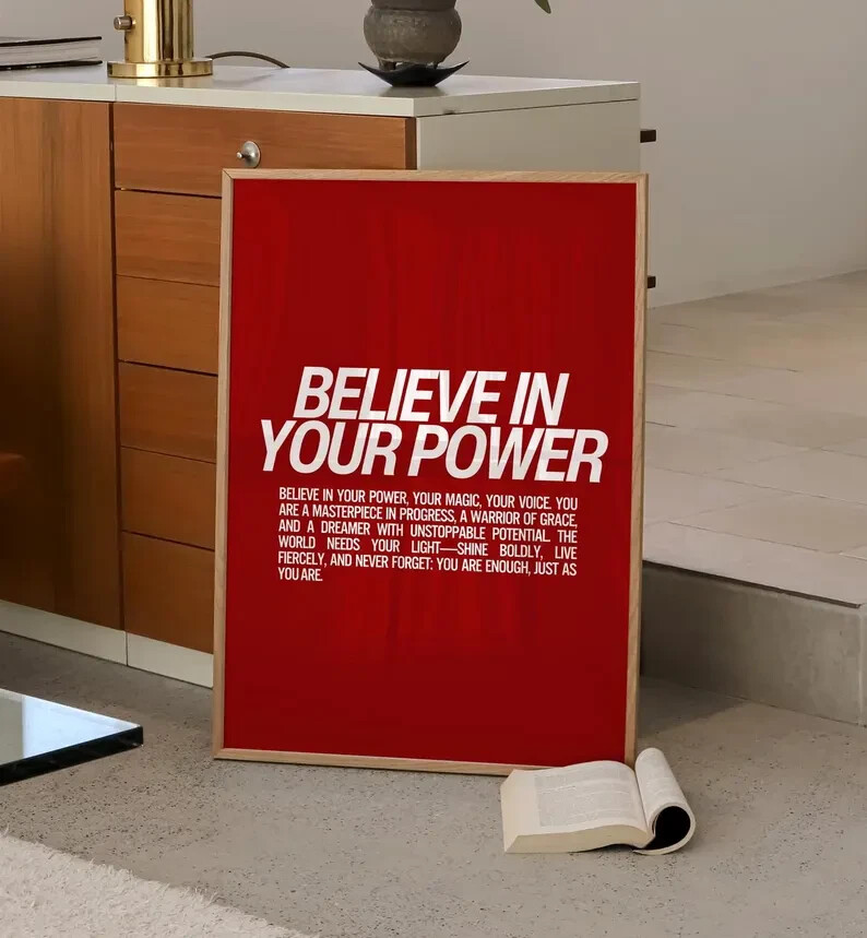 Motivational Red Quote Printable Art for Empowerment
