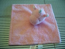 PARENT'S CHOICE Pink Plush Unicorn Security Blanket Lovey Satin Backing