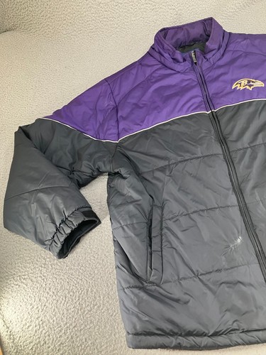 Baltimore Ravens Bomber Giacca Uomo Medium Nero Reebok Puffer NFL Calcio - Foto 4 di 23