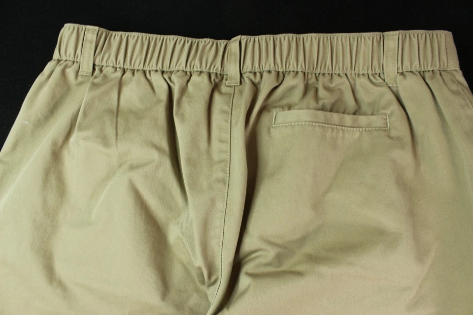 PANTALONES LANDS END Talla 14 Mujer tiro medio caqui sarga recta chino cintura elástica Foto 4 de 4