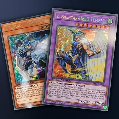 Elementarheld Set - Tempest & Bubbleman Neu! Secret Rare Yugioh Deutsch Held