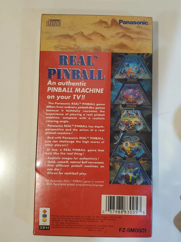 Panasonic Real Pinball 3DO game for use with 3DO systems FZ-SM0801 Vintage Rare. - Image 2 of 4