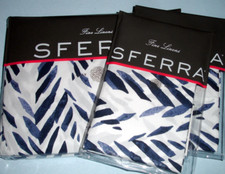 Sferra Madsen F/Queen Duvet Cover Shams 4 PC. Set Blue/White Egyptian Cotton New