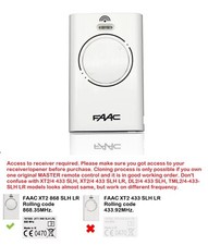 FAAC XT2 868 SLH LR 787009 (Long Range) Telecomando Rolling Code 868,35MHz.