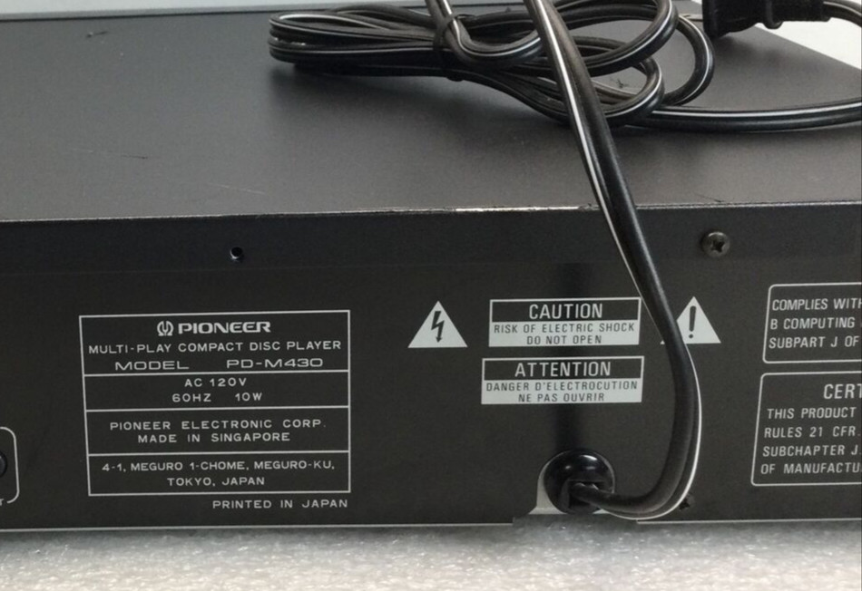 Pioneer PD-M430 Multi-Play Compact Disc Player