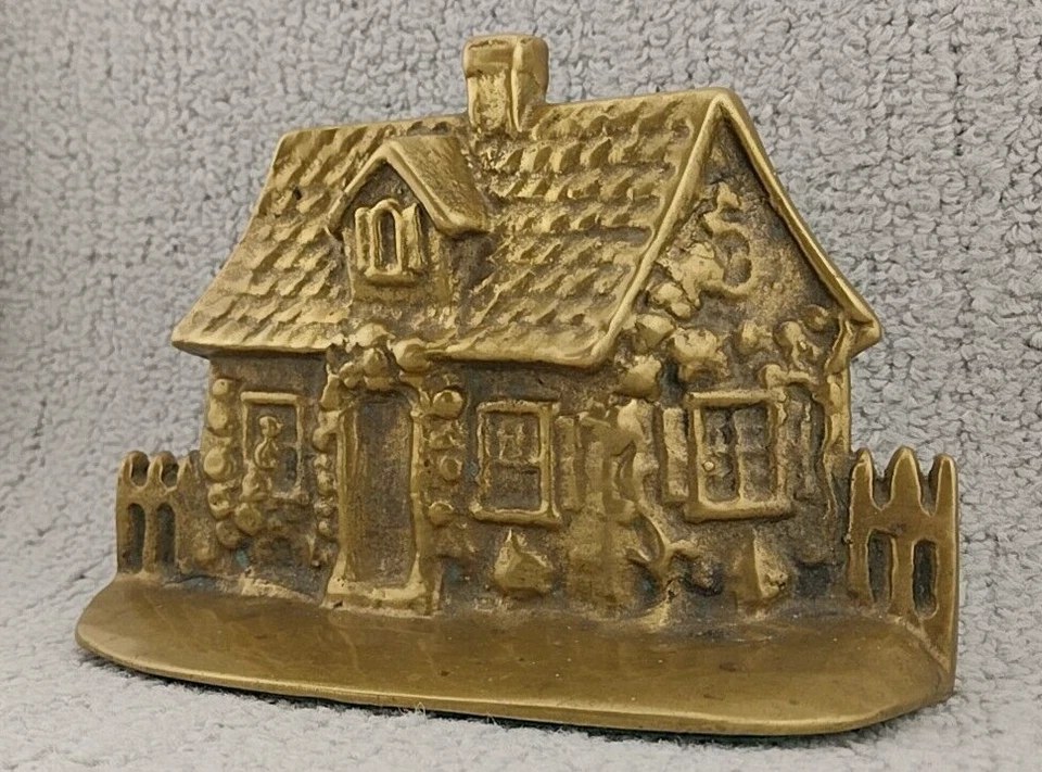 De colección🔹Tope de puerta de latón Cape Cod Cottage🔹5"x 7"🔹¡Excelente estado!!! Foto 2 de 4