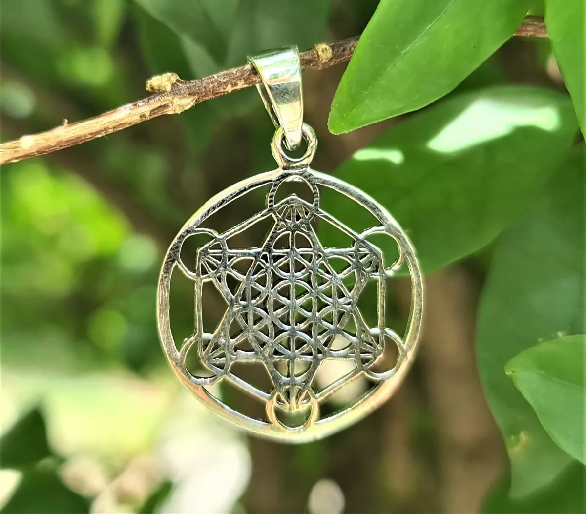 Metatron cube silver pendant clearance
