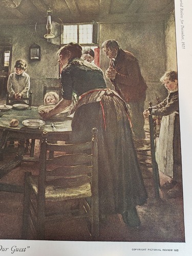 Come Jesus Be Our Quest By Fritz Von Uhde 1925 Copyright Pic Review - Picture 4 of 5