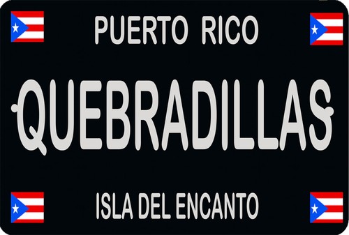 Letrero de metal de aluminio de 8"" x 12"" bandera de Puerto Rico PR Isla del Encanto - Imagen 2 de 2