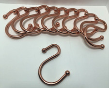 12 Heavy Shower S Shape Shower Curtain Hooks, Rust-Resistant Metal - Rose Gold