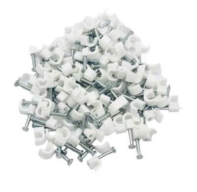 5 mm -7 mm weiße runde Kabelclips Befestigungsnägel 5 mm -7 mm weiß Draht Kabelclip