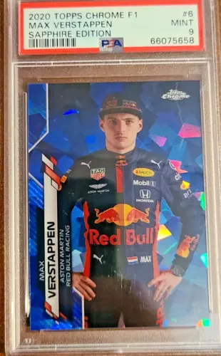 2020 Topps Chrome Formula 1 Sapphire Max Verstappen #6 Portrait Red Bull PSA 9