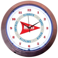 Mopar Arrow Logo White Neon Wall Clock 15" Diameter 8MPARW Neonetics